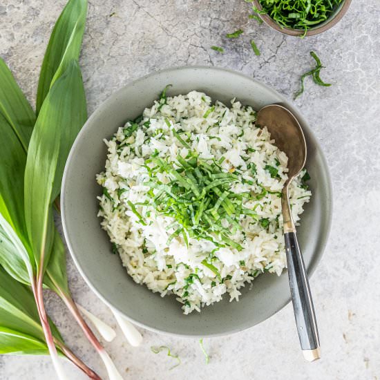 Wild Ramp Rice - Recipe photo by HealthStartsintheKitchen