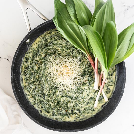 Creamed Ramp Greens - Recipe photo by HealthStartsintheKitchen