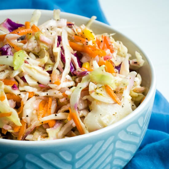 Healthy No-Mayo Coleslaw - Recipe photo by TheDeliciousSpoon
