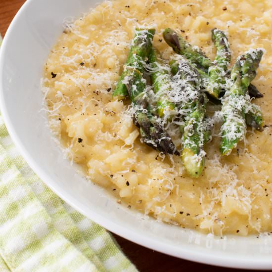 No-Stir Brie Risotto with Lemon But - Recipe photo by For the Love of Cooking