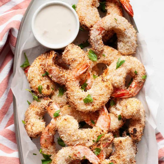 Healthy Air Fryer Coconut Shrimp - Recipe photo by erinliveswhole