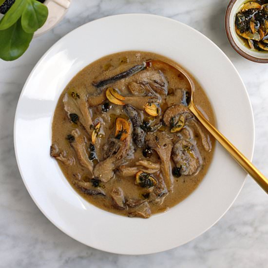 Vegan Creamy Mushroom Soup - Recipe photo by twoofakindcooks
