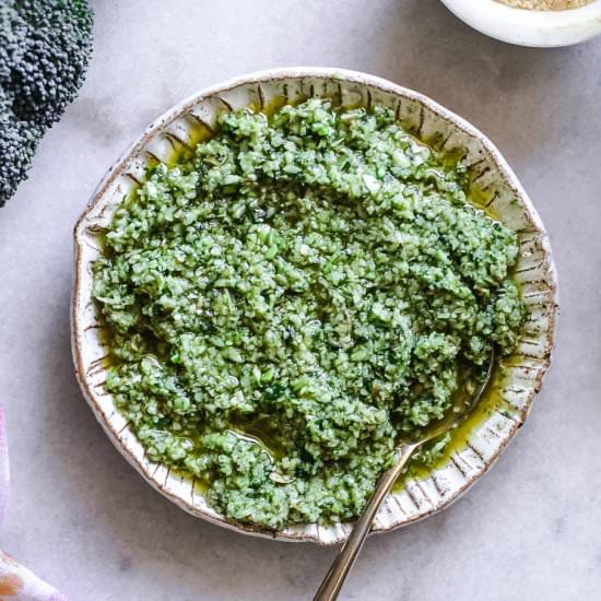 Broccoli Stem Pesto - Recipe photo by forkintheroad