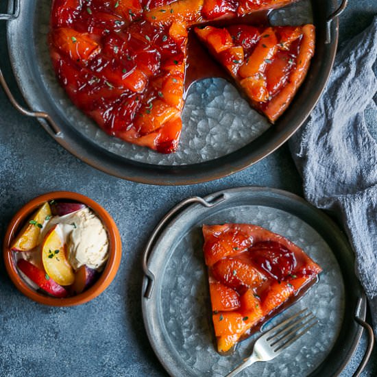 Plum Tarte Tatin - Recipe photo by between2kitchens