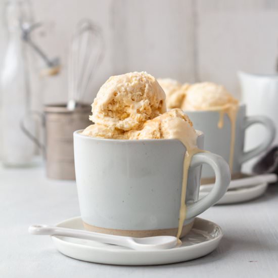 No-Churn Caramel Swirl Ice Cream - Recipe photo by islandbakes