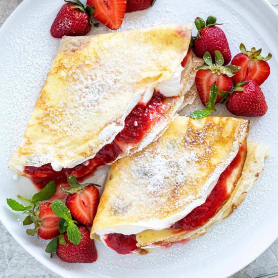 Strawberry Crepes - Recipe photo by Jessica Gavin
