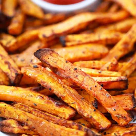 Air Fryer Sweet Potato Fries - Recipe photo by peasandpeonies