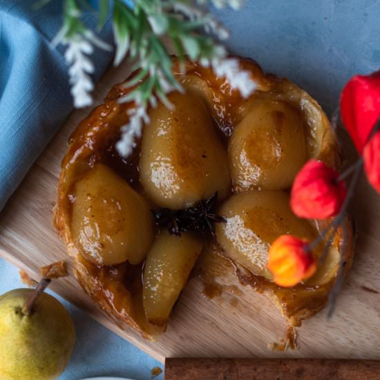 Spiced Pear Tarte Tatin - Recipe photo by AnushaLovesSpice
