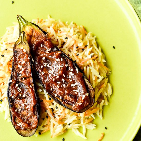 Miso Aubergine - Recipe photo by AnushaLovesSpice
