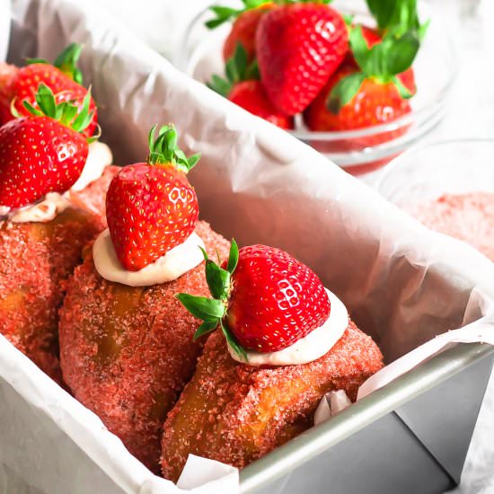Strawberry Donuts - Recipe photo by Cinnamon Shtick