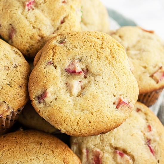 Gluten Free Rhubarb Muffins - Recipe photo by therusticfoodie