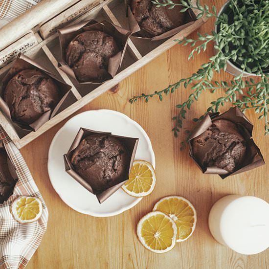 Chocolate muffins - Recipe photo by Graella de sucre