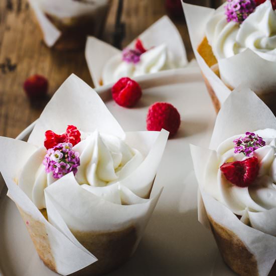 Raspberry Almond Cupcakes - Recipe photo by now_from_scratch