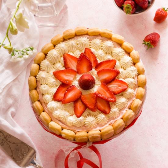 Easy StrawberryCharlotte Cake - Recipe photo by PastryWishes