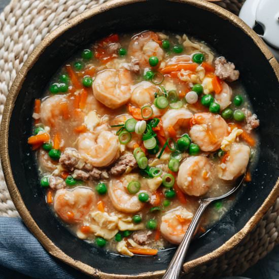 Shrimp with Lobster Sauce - Recipe photo by omnivorescookbook