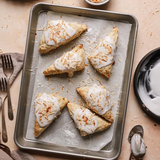 Coconut scones - Recipe photo by OneSarcasticBaker