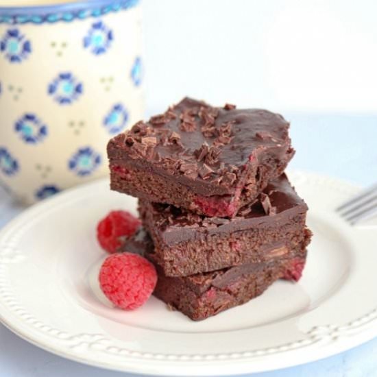 Avocado Raspberry Brownies - Recipe photo by whollytasteful