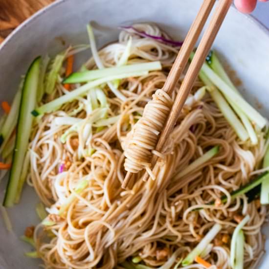 Peanut Sesame Cold Noodles - Recipe photo by theflouredcamera