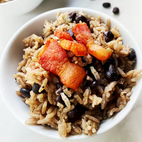 Cuban Congrí Rice - Recipe photo by Bean Train