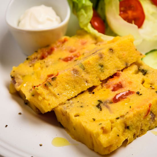 Vegan Polenta & Plum Tomato Loaf - Recipe photo by Especially Vegan