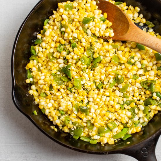 Skillet Corn with Peppers - Recipe photo by sidewalkshoes