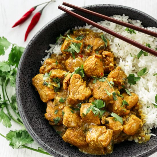 Thai Curry Chicken with Rice - Recipe photo by asiancaucasian