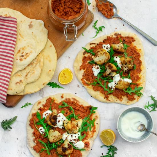 Roasted Cauliflower Flatbreads - Recipe photo by theflexitarian