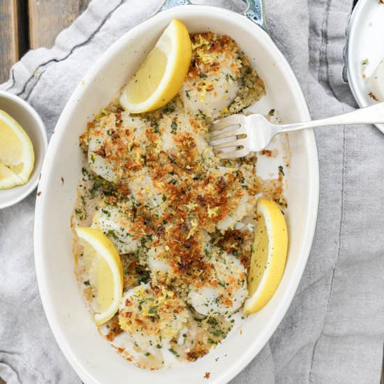 Baked Scallops with Panko - Recipe photo by jennyrawn