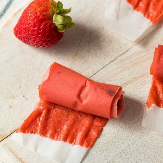 Strawberry Fruit Leather - Recipe photo by Everything Pretty
