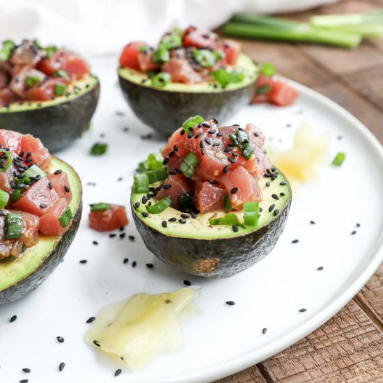 Asian Tuna Tartare Avocado Bowls - Recipe photo by jennyrawn