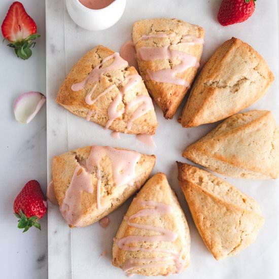 Strawberry Glazed Cream Scones - Recipe photo by Cakes By Chichi