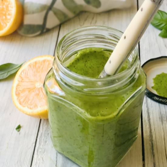 Fresh Lemon Basil Vinaigrette - Recipe photo by Inspired Edibles