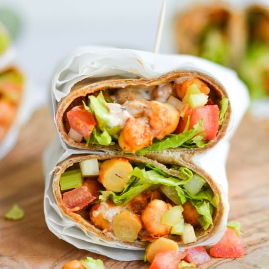 Buffalo Ranch Chickpea Wraps - Recipe photo by earthly provisions