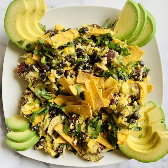 Healthier Sweet Potato Migas - Recipe photo by cokocooks