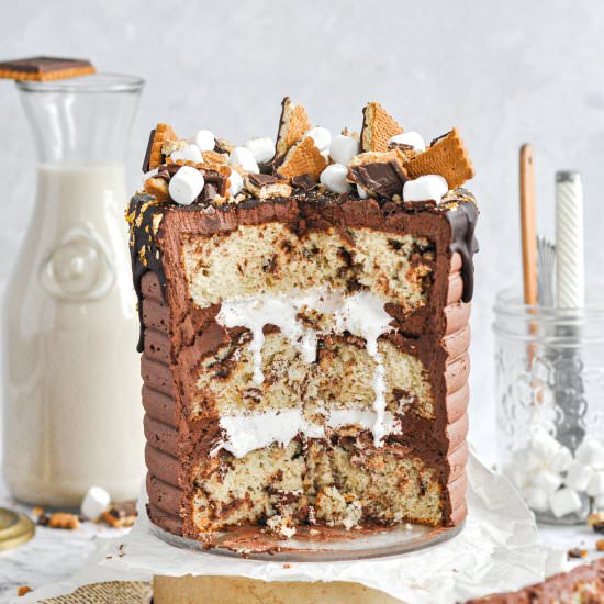 Easy S'Mores Cake - Recipe photo by CAKED by Katie