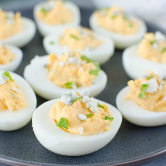 Buffalo Deviled Eggs - Recipe photo by fakeginger