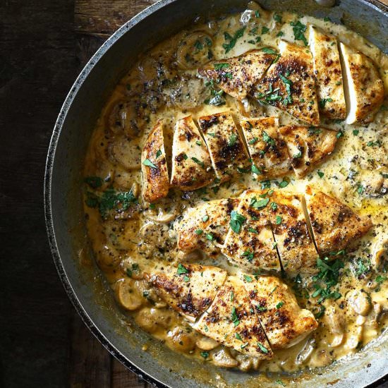 Creamy Drunken Chicken - Recipe photo by servingdumplings