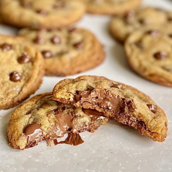 Nutella-Filled Choc Chip Cookies - Recipe photo by Sweet Girl Treats