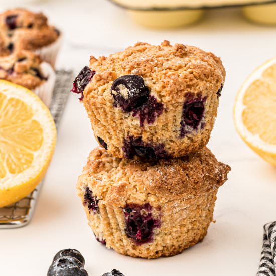 Lemon Blueberry Muffins - Recipe photo by thecaglediaries