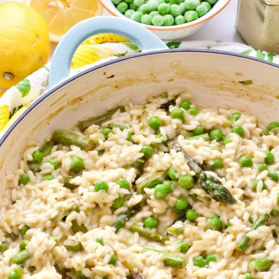 Vegan Pea and Asparagus Risotto - Recipe photo by joskitchenlarder