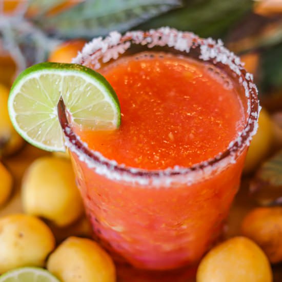 Loquat Margaritas - Recipe photo by HIldaskitchenblog