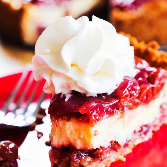 Baked Cherry Cheesecake - Recipe photo by pipandebby