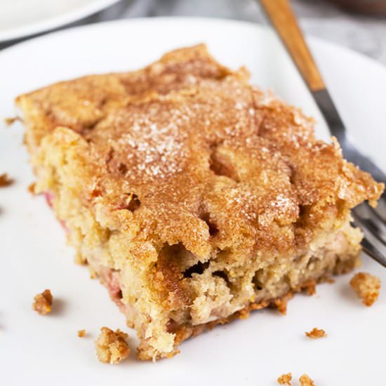 Buttermilk Rhubarb Cake - Recipe photo by therusticfoodie