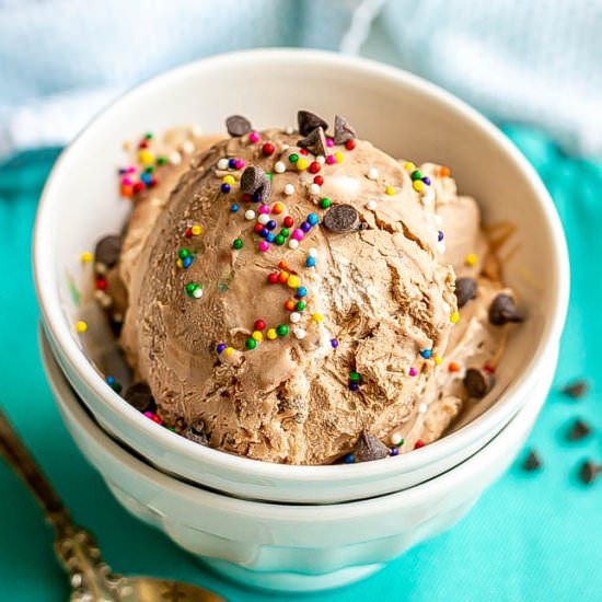 No-churn chocolate ice cream - Recipe photo by Family Food on the Table