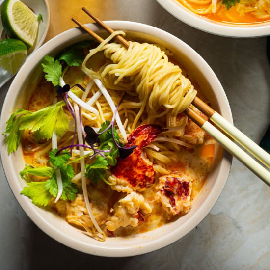 Lobster Curry Noodle Soup - Recipe photo by rhubarbandcod