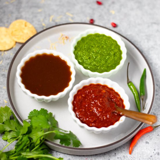 Three Indian Chutneys - Recipe photo by pipingpotcurry