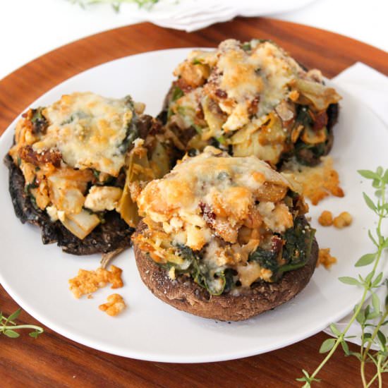 Baked Portobello Mushrooms w/ Feta - Recipe photo by fANNEtastic food