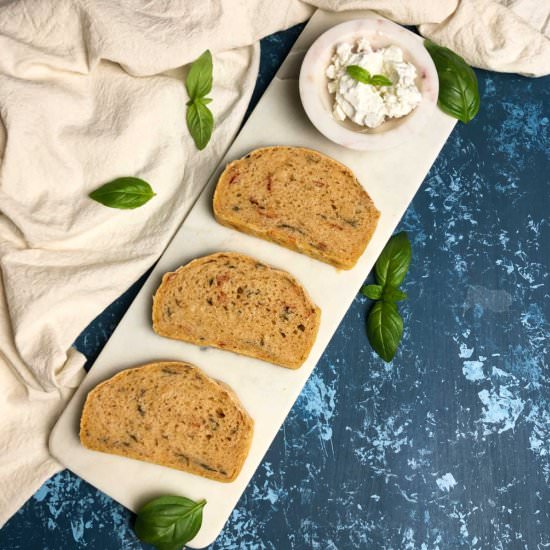 Sourdough tomato basil bread - Recipe photo by spicytamarind