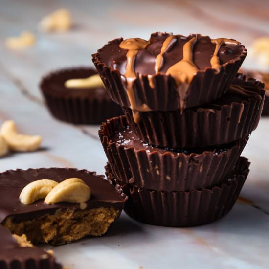 Dark Chocolate Cashew Butter Cups - Recipe photo by cooking.with.carbs