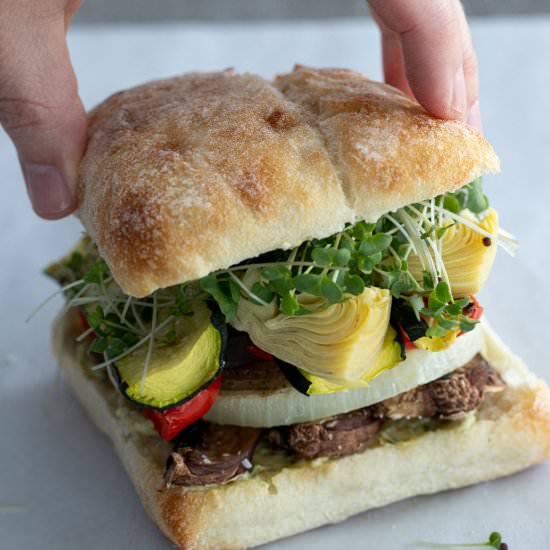 Roasted Veggie Sandwich - Recipe photo by Aredspatula